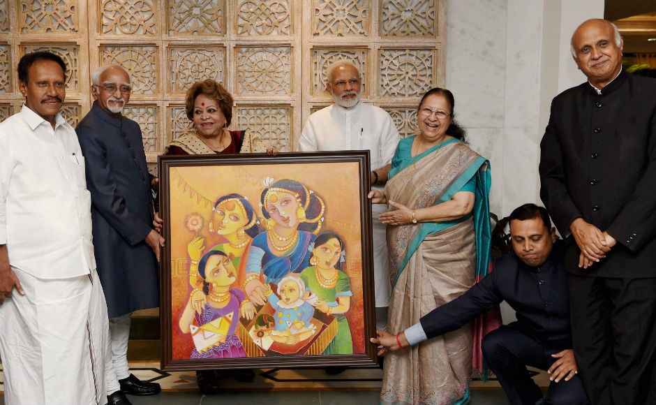 Lok Sabha Speaker Sumitra Mahajan on Wednesday hosted a farewell dinner for outgoing Vice-President Hamid Ansari. PTI Lok Sabha Speaker Sumitra Mahajan on Wednesday hosted a farewell dinner for outgoing Vice-President Hamid Ansari. PTI