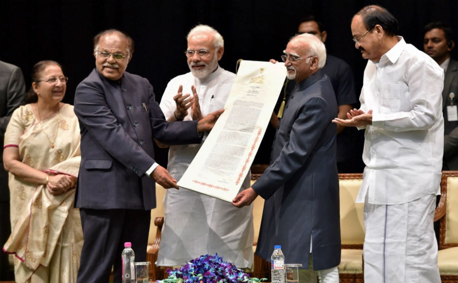 The outgoing vice-president was presented a scroll by deputy chairman of Rajya Sabha PJ Kurien. Recently, Hamid Ansari had evoked a controversy where he said that The outgoing vice-president was presented a scroll by deputy chairman of Rajya Sabha PJ Kurien. Recently, Hamid Ansari had evoked a controversy where he said that