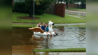 As Hurricane Harvey wreaks havoc in Texas, many appear to be making most of the flooded streets over weekend