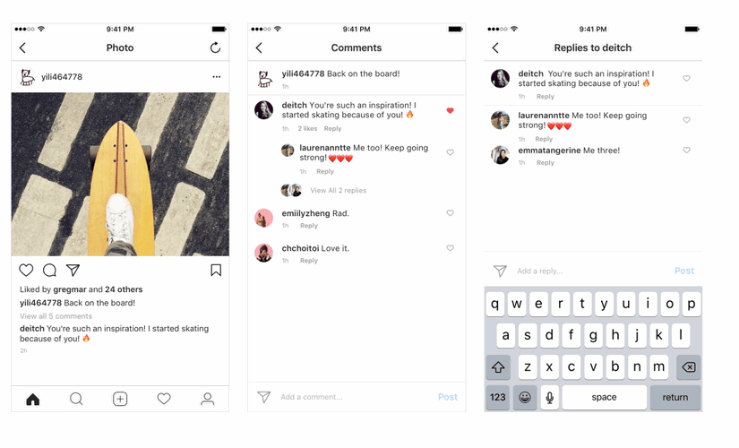 Instagram threaded comments. Image: Instagram
