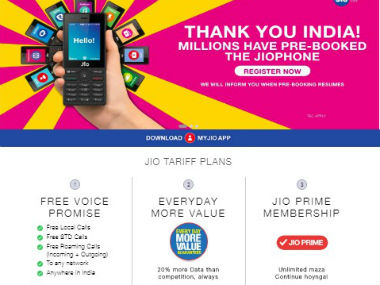 JioPhone pre-booking reaches the million mark; will resume next round of registrations soon JioPhone pre-booking reaches the million mark; will resume next round of registrations soon