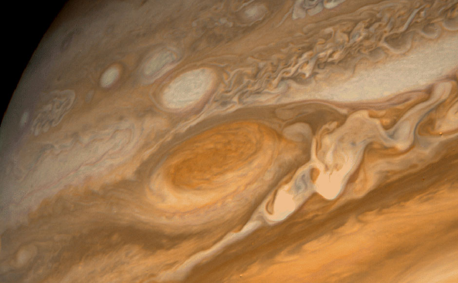 The great red spot on Jupiter. Image: NASA. The great red spot on Jupiter. Image: NASA.