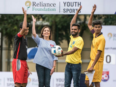 Nita Ambani, CK Vineeth kick off 2nd season of Reliance Foundation Youth Sports’ national football competition Nita Ambani, CK Vineeth kick off 2nd season of Reliance Foundation Youth Sports’ national football competition