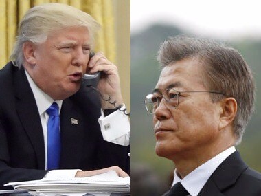 Donald Trump and Moon Jae-In. Firstpost