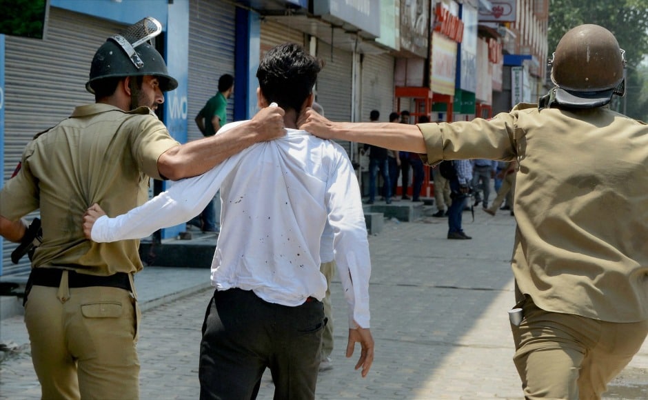 The police also arrested students and announced a complete shutdown in the Valley. PTI The police also arrested students and announced a complete shutdown in the Valley. PTI