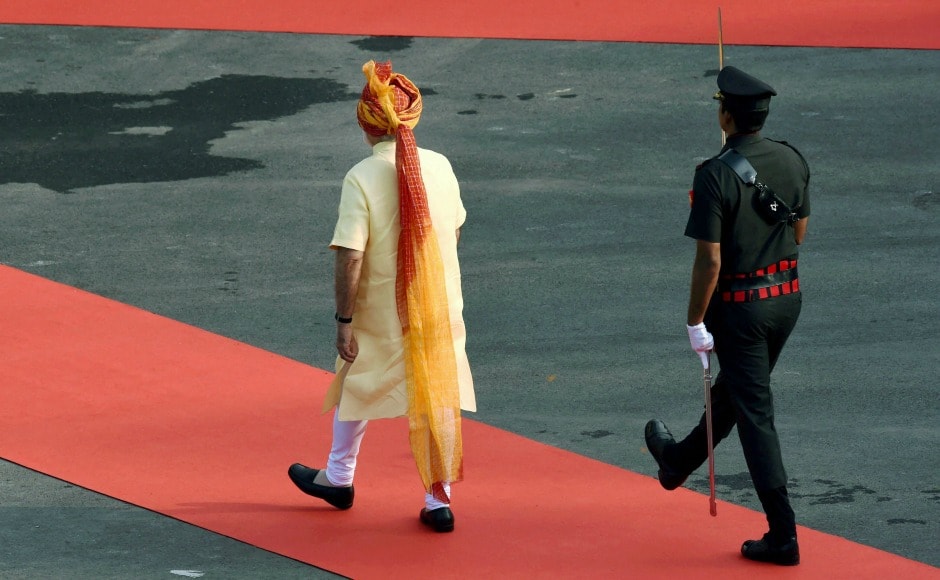 On arrival, Modi received a guard of honour before he unfurled the national flag. PTI On arrival, Modi received a guard of honour before he unfurled the national flag. PTI