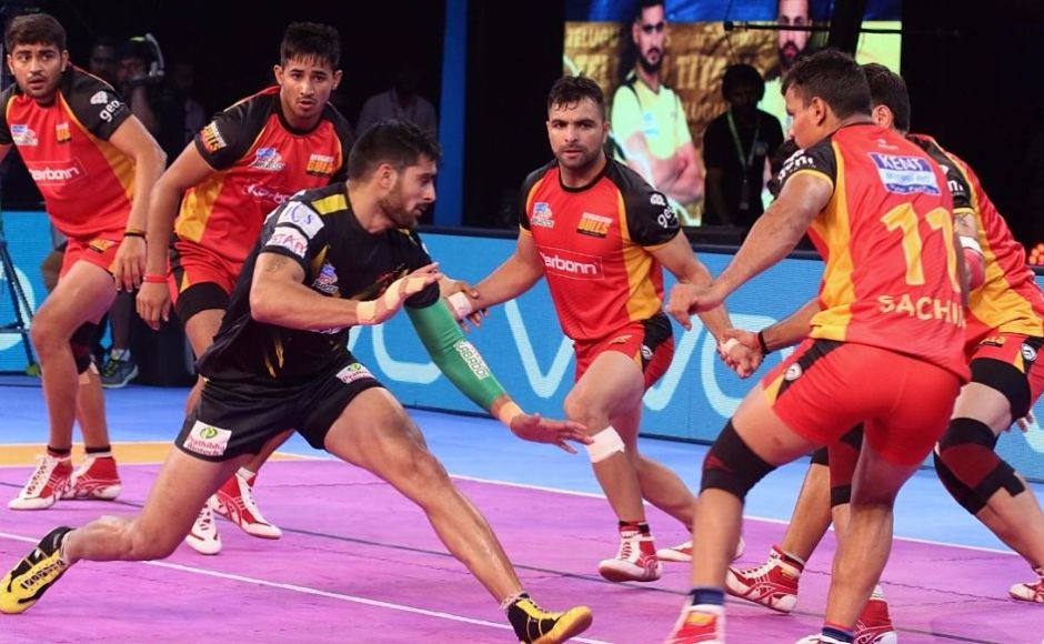 But the Titans staged an amazing comeback as they took five points under a minute to tie the score at 20-20. The Titans now looked up to their captain and star raider Rahul Chaudhuri but a minor miscalculation in the last raid made him return with just one point and both teams had to settle for a draw when the final whistle blew. Image courtesy: PKL But the Titans staged an amazing comeback as they took five points under a minute to tie the score at 20-20. The Titans now looked up to their captain and star raider Rahul Chaudhuri but a minor miscalculation in the last raid made him return with just one point and both teams had to settle for a draw when the final whistle blew. Image courtesy: PKL