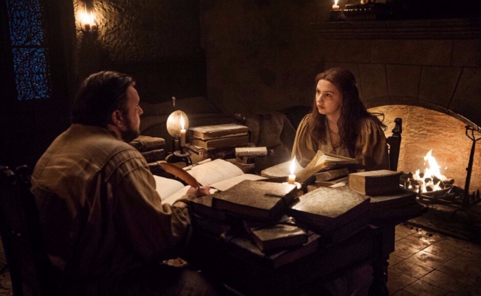 With the threat at Eastwatch, Sam is probably putting in overtime with the Citadel's old books, hoping his research will throw up some more helpful hints on how the Night King can be defeated. Image via HBO