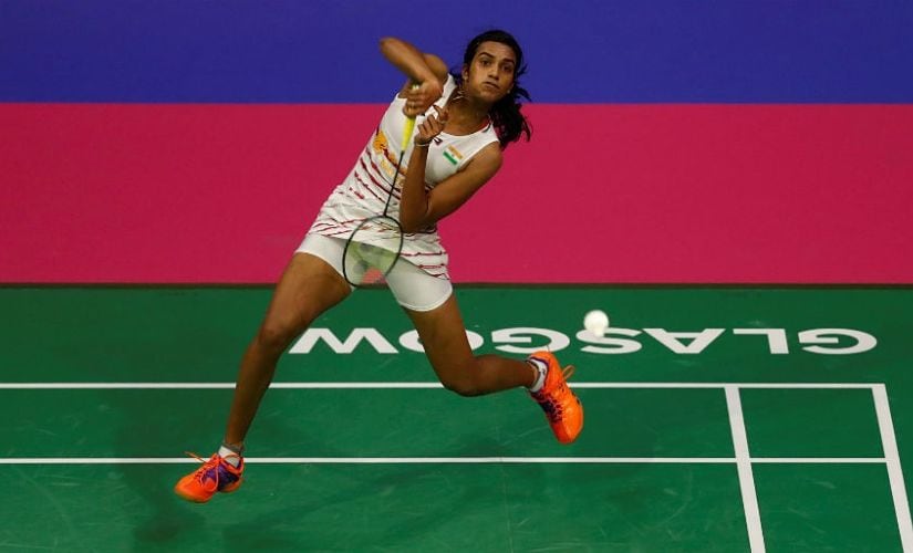 PV Sindhu in action in the Semi-final. Reuters