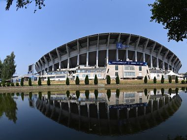 Image of the venue of UEFA Super Cup final in Skopje. Twitter @ChampionsLeague
