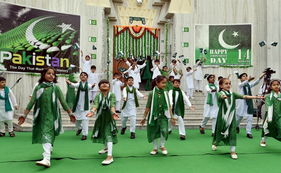 After the cake cutting ceremony, there were performances by school children at the Pakistan High Commission in New Delhi. PTI After the cake cutting ceremony, there were performances by school children at the Pakistan High Commission in New Delhi. PTI