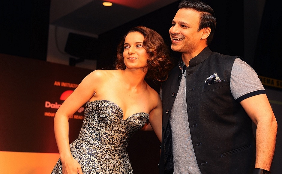 Ranaut and Oberoi have previously worked together in Rakesh Roshan's big-budget sci-fi film, Krrish 3 (2013) starring Hrithik Roshan as the Indian superhero 'Krrish'. Oberoi played the role of the archvillain 'Kaal' while Ranaut was seen in the role of the shape-shifting mutant 'Kaya'. Photo courtesy: AFP / STR Ranaut and Oberoi have previously worked together in Rakesh Roshan's big-budget sci-fi film, Krrish 3 (2013) starring Hrithik Roshan as the Indian superhero 'Krrish'. Oberoi played the role of the archvillain 'Kaal' while Ranaut was seen in the role of the shape-shifting mutant 'Kaya'. Photo courtesy: AFP / STR