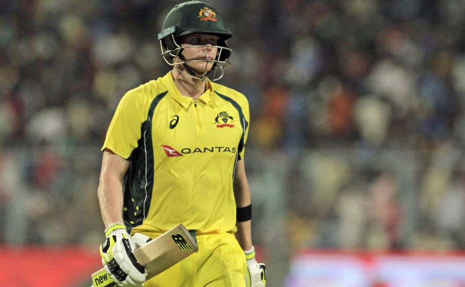 At 106-4, the onus increased on Smith, who answered with his 19th half-century off 65 balls in his 100th ODI. The skipper looked resolute against pace and spin, and his dismissal was the turning point. Smith holed out to the deep off Hardik Pandya (2-56) in the 30th over. AP At 106-4, the onus increased on Smith, who answered with his 19th half-century off 65 balls in his 100th ODI. The skipper looked resolute against pace and spin, and his dismissal was the turning point. Smith holed out to the deep off Hardik Pandya (2-56) in the 30th over. AP