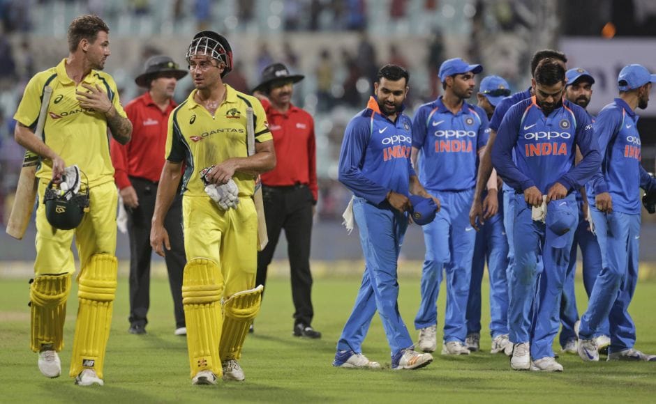 Australia lost five wickets for 42 runs. Stoinis farmed the strike with Nathan Coulter-Nile (8) and Kane Richardson (0), and reached his second ODI half-century off 58 balls. He hit six fours and three sixes to lead Australia past 200, but the threat of victory didn't materialize as he ran out of partners. AP Australia lost five wickets for 42 runs. Stoinis farmed the strike with Nathan Coulter-Nile (8) and Kane Richardson (0), and reached his second ODI half-century off 58 balls. He hit six fours and three sixes to lead Australia past 200, but the threat of victory didn't materialize as he ran out of partners. AP