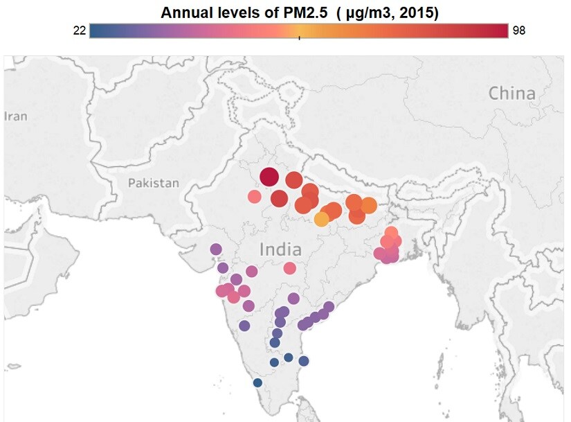 Source: Air Quality-Life Index Note: *Major metropolitan areas that include parts of or all of these districts are included in parentheses. ** Ambient population estimates are from LandScan Global Population Database 2011; administrative boundaries are from GADM database.