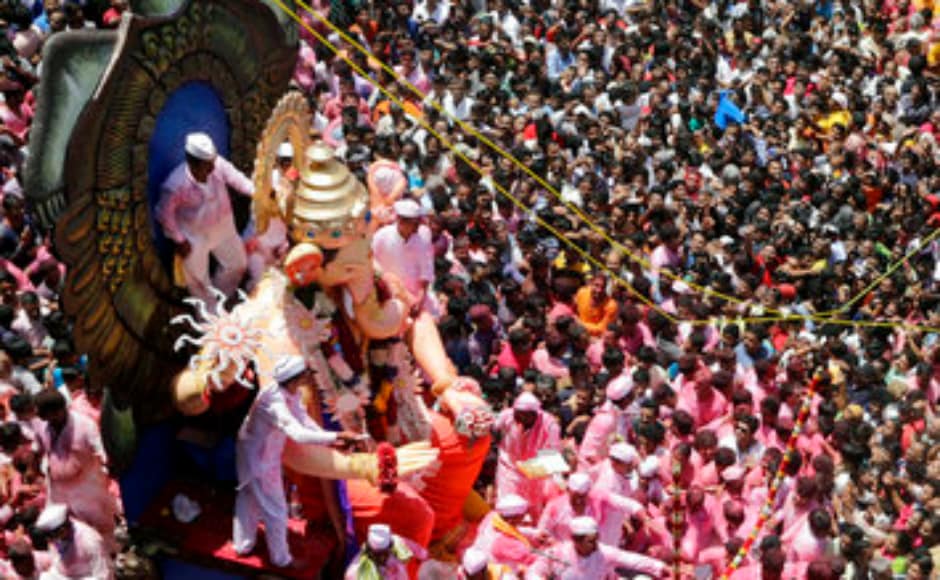 Besides, thousands of idols are being taken for immersions at the Dadar Chowpatty, Mahim seaface, beaches of Juhu, Versova, Gorai, Madh, Marve, Manori, Sanjay Gandhi National Park and Aarey Milk Colony, natural ponds and artificial water bodies created for an eco-friendly immersion all over Mumbai. AP Besides, thousands of idols are being taken for immersions at the Dadar Chowpatty, Mahim seaface, beaches of Juhu, Versova, Gorai, Madh, Marve, Manori, Sanjay Gandhi National Park and Aarey Milk Colony, natural ponds and artificial water bodies created for an eco-friendly immersion all over Mumbai. AP