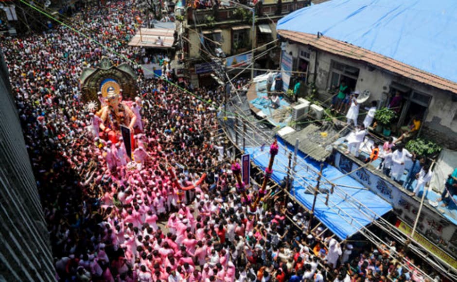Besides Mumbai, the other major immersions have begun in the coastal district of Palghar, Thane, Raigad, Ratnagiri and Sindhudurg since daybreak, in the presence of lifeguards provided by various civic bodies and volunteers. This year, Mumbai hosted around 11,550 big Ganeshotsav celebrations with budgets running into several crores of rupees; 190,000 medium or small groups with budgets of around Rs 500,000 to Rs five million, and millions of individual households in Mumbai and rest of Maharashtra. AP Besides Mumbai, the other major immersions have begun in the coastal district of Palghar, Thane, Raigad, Ratnagiri and Sindhudurg since daybreak, in the presence of lifeguards provided by various civic bodies and volunteers. This year, Mumbai hosted around 11,550 big Ganeshotsav celebrations with budgets running into several crores of rupees; 190,000 medium or small groups with budgets of around Rs 500,000 to Rs five million, and millions of individual households in Mumbai and rest of Maharashtra. AP