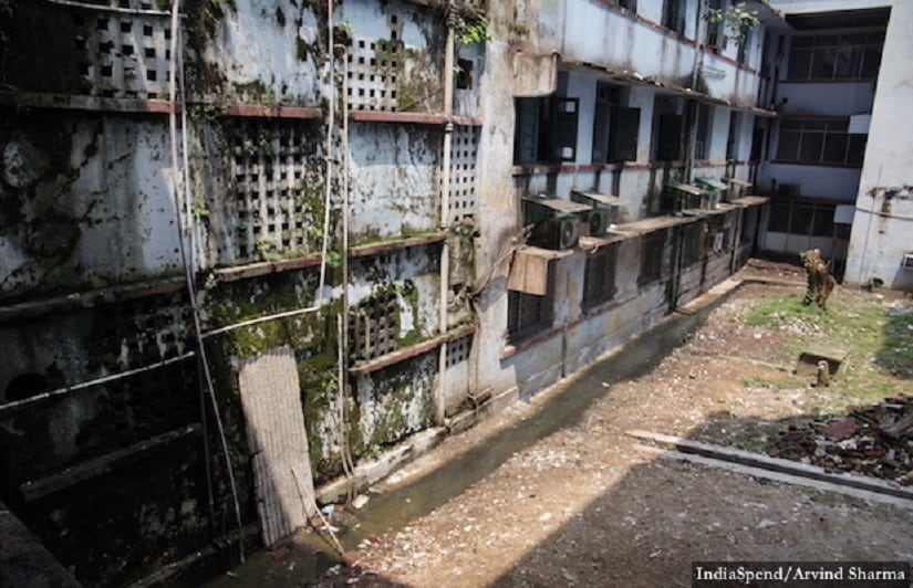 The building which houses the paediatric and labour wards at the MGM Medical College, Jamshedpur.