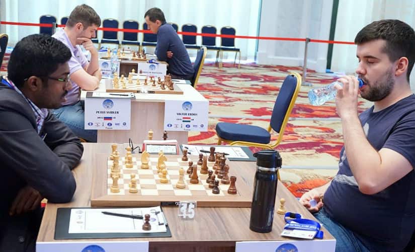 When Adhiban (L) took on Ian Nepomniachtchi. When two uncompromising players meet each other, you often see the Najdorf being played! Amruta Mokal 