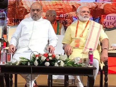 Amit Shah, Rajnath Singh and Ram Madav meet after BJP executive; discuss J&K issues Amit Shah, Rajnath Singh and Ram Madav meet after BJP executive; discuss J&K issues