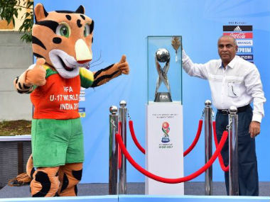 FIFA U-17 World Cup 2017: Goa sports minister unveils trophy in Margao after CM Manohar Parrikar skips event FIFA U-17 World Cup 2017: Goa sports minister unveils trophy in Margao after CM Manohar Parrikar skips event
