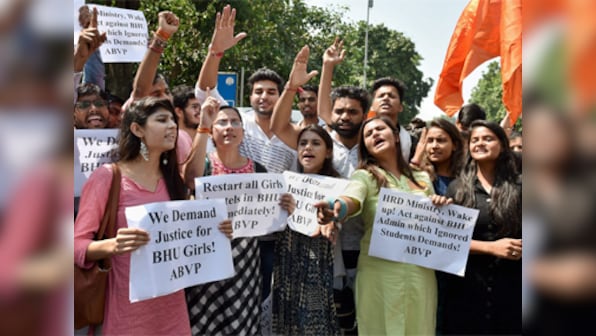 BHU students' protests: NSUI, ABVP stage agitation against crackdown outside HRD ministry in New Delhi
