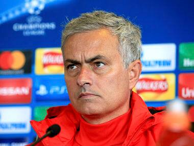 Manchester United manager Jose Mourinho during a press conference before the his team began with the preparations of Champions League group match against Basel. AP