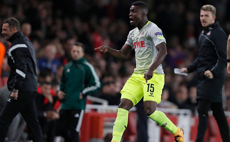 The German side got off to a perfect start after Jhon Cordoba scored from 40 yards out after Arsenal goalkeeper David Ospina was caught off his line. AP The German side got off to a perfect start after Jhon Cordoba scored from 40 yards out after Arsenal goalkeeper David Ospina was caught off his line. AP
