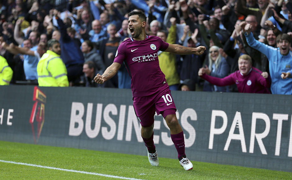 Sergio Aguero scored his 10th hat-trick for Manchester City as they beat Watford 6-0 on Saturday. AP Sergio Aguero scored his 10th hat-trick for Manchester City as they beat Watford 6-0 on Saturday. AP