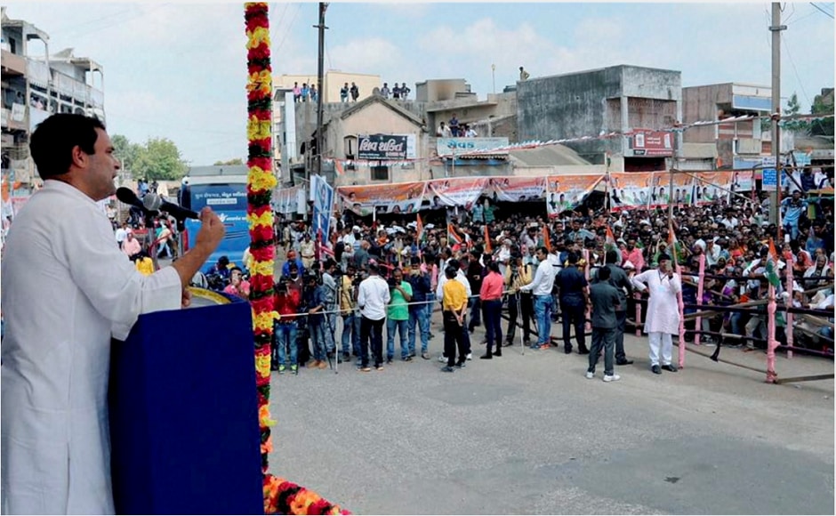 During his rallies, Gandhi criticised the government's demonetisation policy and mentioned how the measure had hit the income of small traders, farmers and labourers the most. PTI During his rallies, Gandhi criticised the government's demonetisation policy and mentioned how the measure had hit the income of small traders, farmers and labourers the most. PTI