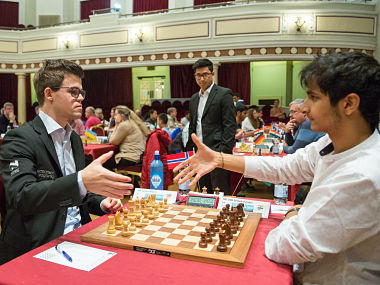 Isle of Man Open: Vidit Gujrathi holds tournament leader Magnus Carlsen, remains joint second after Round 7 Isle of Man Open: Vidit Gujrathi holds tournament leader Magnus Carlsen, remains joint second after Round 7