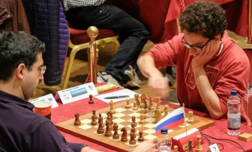 The second and third seeds of a tournament, Vladimir Kramnik and Fabiano Caruana respectively pitted against each other. That is a rare occurrence. John Saunders