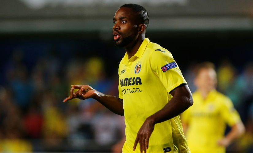 Soccer Football - Europa League - Villarreal CF vs FC Astana - Estadio de la Ceramica, Villarreal, Spain - September 14, 2017 Villarreal's Cedric Bakambu celebrates scoring their second goal REUTERS/Heino Kalis - RC1A2DFB9B00