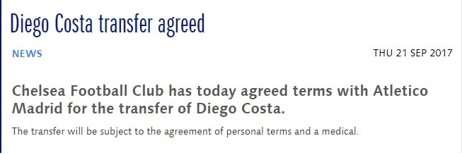 Premier League: Undignified end to Diego Costas stellar Chelsea career encapsulates his roller-coaster stint