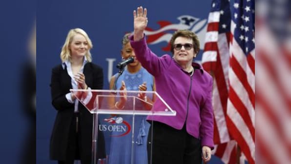 Billie Jean King hailed by Emma Stone for pushing social change for women at 'Battle of the Sexes' screening