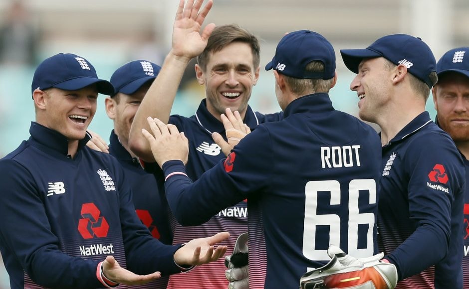 Chris Woakes took three wickets and West Indies were reduced to 33-3 after 6.1 overs with his early strikes. AP Chris Woakes took three wickets and West Indies were reduced to 33-3 after 6.1 overs with his early strikes. AP