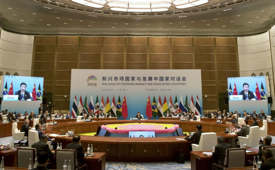 Five major emerging economies opened the BRICS summit at China's Xiamen on Monday to map out their future course. AP Five major emerging economies opened the BRICS summit at China's Xiamen on Monday to map out their future course. AP