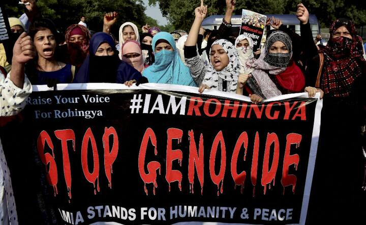 As Rohingya crisis deepens, thousands stage protest outside Myanmar Embassy As Rohingya crisis deepens, thousands stage protest outside Myanmar Embassy