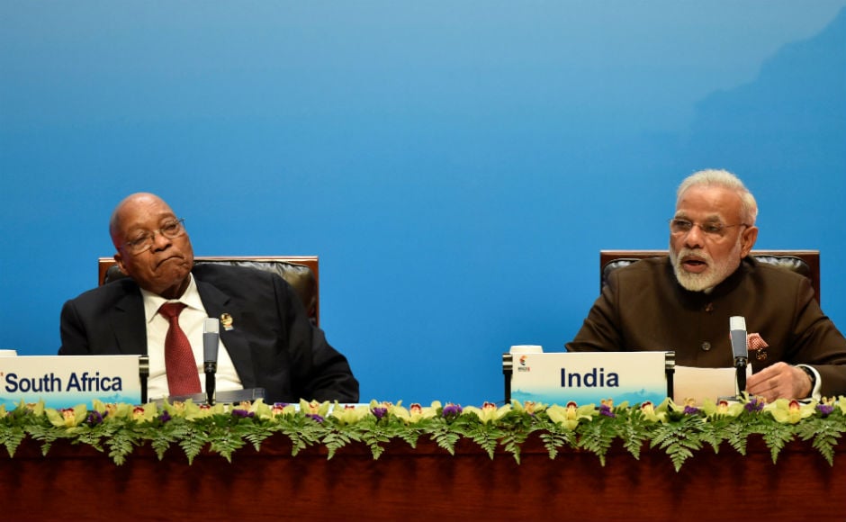 Narendra Modi also pitched for coordinated action on counter terrorism, cyber security and disaster management, as he suggested 10 'noble commitments' through which BRICS leadership in global transformation can be achieved. Reuters Narendra Modi also pitched for coordinated action on counter terrorism, cyber security and disaster management, as he suggested 10 'noble commitments' through which BRICS leadership in global transformation can be achieved. Reuters