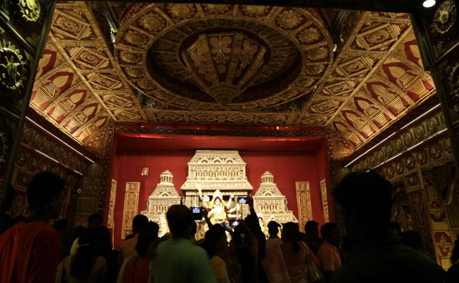 More than 3,500 community pujas have been organised in Kolkata and suburbs, with diverse themes, lighting and decorations wooing the revellers. The five-day carnival is the biggest annual event in this part of the world as roads are choked with humans throughout the day and night. AP More than 3,500 community pujas have been organised in Kolkata and suburbs, with diverse themes, lighting and decorations wooing the revellers. The five-day carnival is the biggest annual event in this part of the world as roads are choked with humans throughout the day and night. AP
