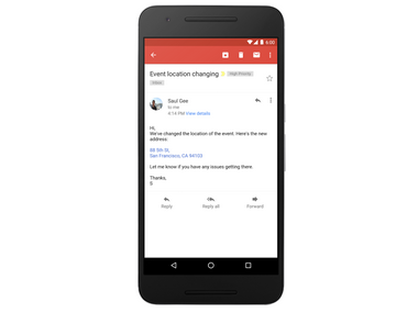Google updates Gmail app to bring shareable links of addresses and phone numbers