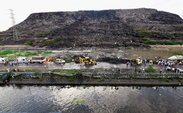 Two killed, several feared trapped after part of Ghazipur landfill collapses in East Delhi