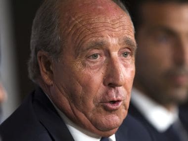 Italy's coach Giampiero Ventura talks to journalists during a news conference at the Santiago Bernabeu stadium in Madrid, Friday, Sept. 1, 2017. Italy will play a World Cup Group G qualifying soccer match against Spain on Saturday 2. (AP Photo/Francisco Seco)