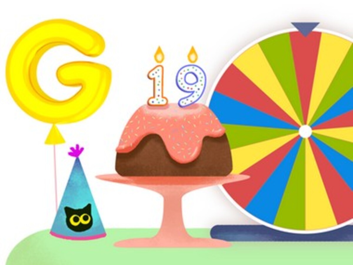 Google celebrates its 19th birthday with surprise spinner doodle - India  Today