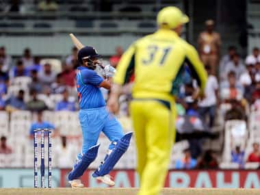 Indian cricket player Rohit Sharma bats during the first one-day international cricket match between India and Australia in Chennai, India, Sunday, Sept. 17, 2017. (AP Photo/Rajanish Kakade)
