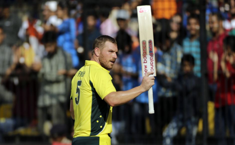 Finch scored 124 runs off 125 balls, with 12 fours and five sixes, and shared 154 runs for the second wicket with Smith to shore up the misfiring Australian batting. AP Finch scored 124 runs off 125 balls, with 12 fours and five sixes, and shared 154 runs for the second wicket with Smith to shore up the misfiring Australian batting. AP