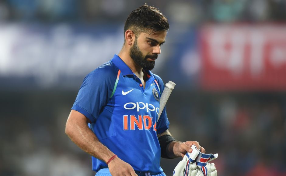 Kohli tried to take charge during his 56-run stand with Pandya but lost his wicket to left-arm spinner Ashton Agar. AFP Kohli tried to take charge during his 56-run stand with Pandya but lost his wicket to left-arm spinner Ashton Agar. AFP