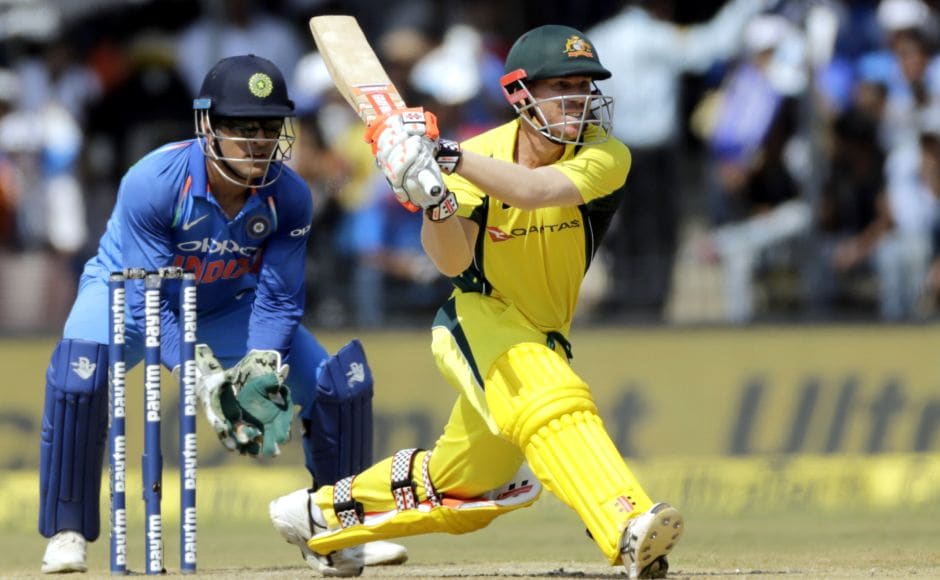 Australia won the toss and elected to bat first at Holkar Cricket Stadium. Aaron Finch and David Warner (42 off 44) put on 70 runs, Australia's best opening stand in the series so far, with their 50 partnership coming up in 61 balls. AP Australia won the toss and elected to bat first at Holkar Cricket Stadium. Aaron Finch and David Warner (42 off 44) put on 70 runs, Australia's best opening stand in the series so far, with their 50 partnership coming up in 61 balls. AP
