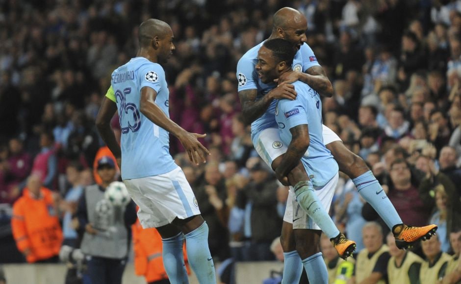 Raheem Sterling and Kevin De Bruyne were on target for Manchester City as they beat Ukranian champions Shakhtar Donetsk 2-0. AP Raheem Sterling and Kevin De Bruyne were on target for Manchester City as they beat Ukranian champions Shakhtar Donetsk 2-0. AP