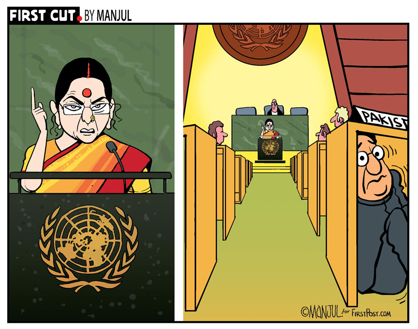 Sushma Swaraj rebukes Pakistan at UNGA: Spend money on people's welfare, not on exporting terror to India Sushma Swaraj rebukes Pakistan at UNGA: Spend money on people's welfare, not on exporting terror to India